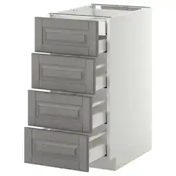 IKEA Metod Benkeskap 4 fr/2 l/3 m skuff, hvit/bodbyn grå, 40x60 cm tilbud