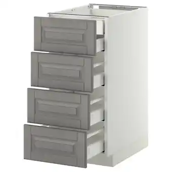 IKEA Metod Benkeskap 4 fr/2 l/3 m skuff, hvit/bodbyn grå, 40x60 cm tilbud