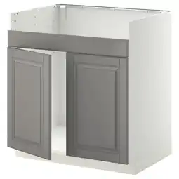 IKEA Metod Benkeskap, til havsen med 2 kummer, hvit/bodbyn grå, 80x60 cm tilbud