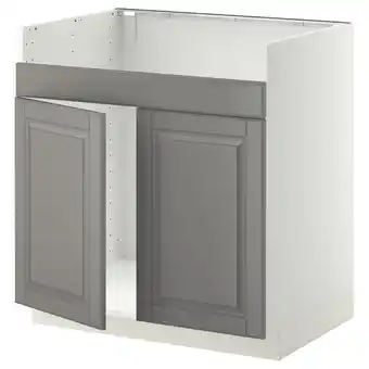 IKEA Metod Benkeskap, til havsen med 2 kummer, hvit/bodbyn grå, 80x60 cm tilbud