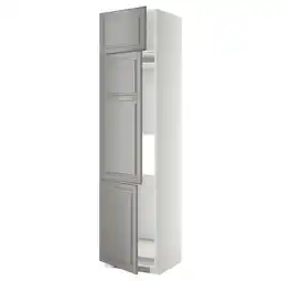 IKEA Metod Høyskap f kjøleskap/fryser+ 3 dører, hvit/bodbyn grå, 60x60x240 cm tilbud