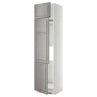IKEA Metod Høyskap f kjøleskap/fryser+ 3 dører, hvit/bodbyn grå, 60x60x240 cm tilbud
