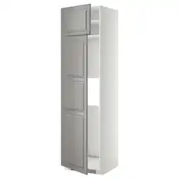 IKEA Metod Høyskap f kjøleskap/fryser 2 dører, hvit/bodbyn grå, 60x60x220 cm tilbud