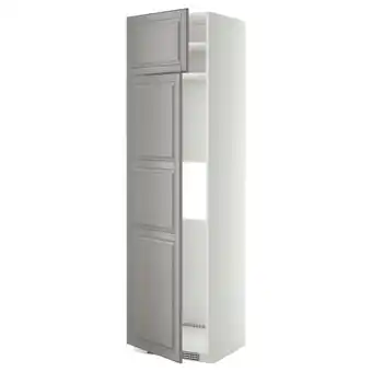 IKEA Metod Høyskap f kjøleskap/fryser 2 dører, hvit/bodbyn grå, 60x60x220 cm tilbud