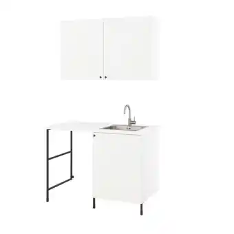 IKEA Enhet Tøyvask, antrasitt/hvit, 139x63.5x87.5 cm tilbud