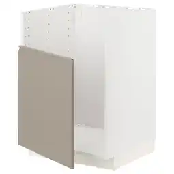 IKEA Metod Benkeskap til tallsjÖn kum, hvit/upplöv matt mørk beige, 60x60 cm tilbud
