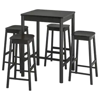 IKEA RÖnninge / rÖnninge Barbord og 4 barstoler, svart/svart tilbud