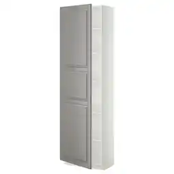 IKEA Metod Høyskap med hylleplater, hvit/bodbyn grå, 60x37x200 cm tilbud