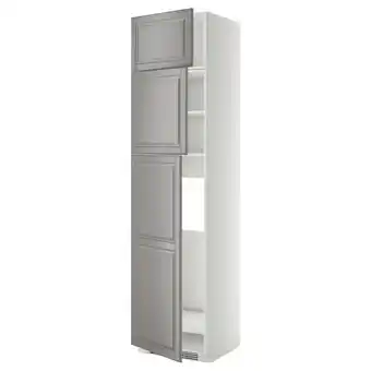 IKEA Metod Høyskap f kjøleskap m 3 dører, hvit/bodbyn grå, 60x60x240 cm tilbud
