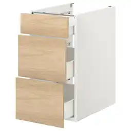 IKEA Enhet Benkeskap med 3 skuffer, hvit/eikemønstret, 40x62x75 cm tilbud