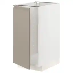 IKEA Metod Benkeskap t kum/avfallsortering, hvit/upplöv matt mørk beige, 40x60 cm tilbud