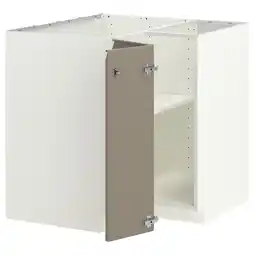 IKEA Metod Benkehjørneskap med hylle, hvit/upplöv matt mørk beige, 88x88 cm tilbud