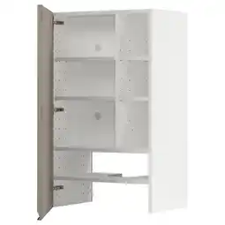 IKEA Metod Veggskap for ventilator hylle/dør, hvit/upplöv matt mørk beige, 60x100 cm tilbud