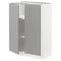 IKEA Metod Benkeskap m hylleplate/2 dører, hvit/bodbyn grå, 60x37 cm tilbud