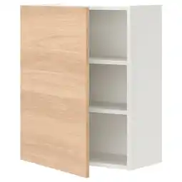 IKEA Enhet Veggskap med 2 hyller/dør, hvit/eikemønstret, 60x32x75 cm tilbud