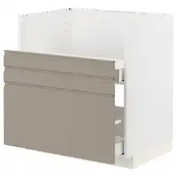 IKEA Metod / maximera Benkeskap til tallsjÖn kum, hvit/upplöv matt mørk beige, 80x60 cm tilbud