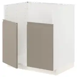 IKEA Metod Benkeskap til tallsjÖn kum, hvit/upplöv matt mørk beige, 80x60 cm tilbud