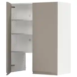 IKEA Metod Veggskap for ventilator hylle/dør, hvit/upplöv matt mørk beige, 80x100 cm tilbud