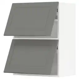 IKEA Metod Veggskap horisont m 2 vitrinedører, hvit/bodbyn grå, 60x80 cm tilbud
