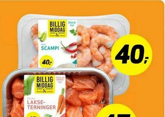 Bunnpris Scampi billig middag tilbud