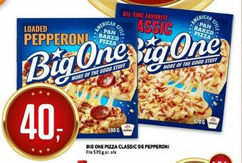 Bunnpris Big one pizza classic og pepperoni tilbud