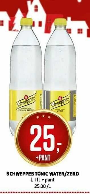Bunnpris Schweppes tonic water/zero tilbud