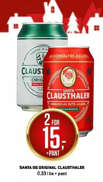 Bunnpris Santa og original clausthaler tilbud