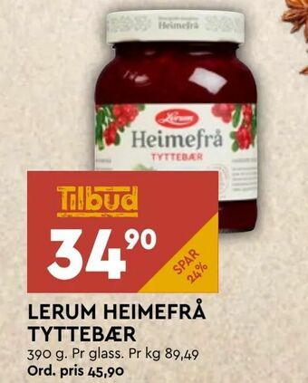 Coop Mega Lerum heimefrå tyttebær tilbud