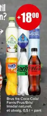 Spar Brus fra Coca-Cola/Farris/Frus/Bris/Imsdal naturell tilbud