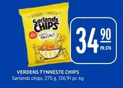 Rema 1000 VERDENS TYNNESTE CHIPS, NOK 34.9 tilbud