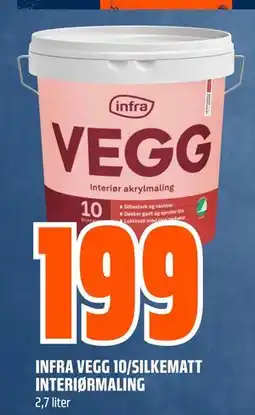 Obs Bygg INFRA VEGG 10/SILKEMATT INTERIØRMALING, NOK 199 tilbud