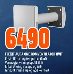 Obs Bygg FLEXIT AURA ONE ROMVENTILATOR HVIT, NOK 6490 tilbud