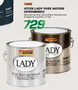 Coop Byggmix JOTUN LADY PURE NATURE INTERIØRBEIS, NOK 729 tilbud