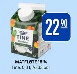 Rema 1000 MATFLØTE 18 %, NOK 22.9 tilbud