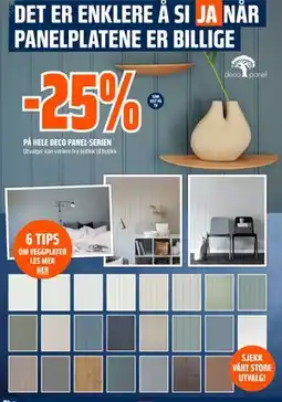 Obs Bygg 25% PÅ HELE DECO PANEL-SERIEN tilbud