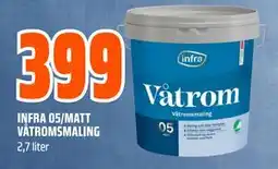 Obs Bygg INFRA 05/MATT VÅTROMSMALING, NOK 399 tilbud