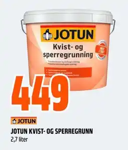 Obs Bygg JOTUN KVIST- OG SPERREGRUNN, NOK 449 tilbud