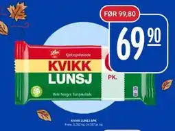 Rema 1000 KVIKK LUNSJ 6PK, NOK 69.9 tilbud