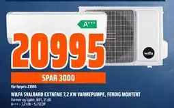 Obs Bygg WILFA SVALBARD EXTREME 7,2 KW VARMEPUMPE, FERDIG MONTERT, NOK 20995 tilbud