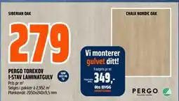 Obs Bygg PERGO TOREKOV 1-STAV LAMINATGULV, NOK 279 tilbud
