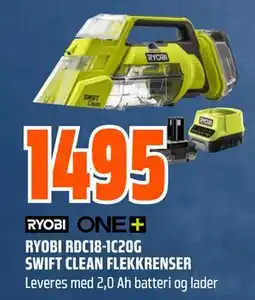 Obs Bygg RYOBI RDC18-1C20G SWIFT CLEAN FLEKKRENSER, NOK 1495 tilbud