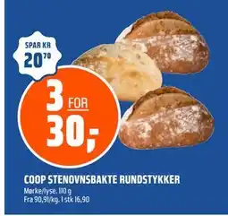 Coop Obs COOP STENOVNSBAKTE RUNDSTYKKER, NOK 30 tilbud