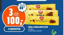 Coop Obs FREIA SJOKOLADEPLATER, NOK 100 tilbud