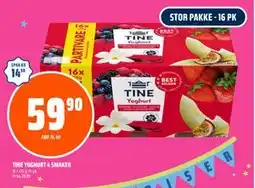 Coop Obs TINE YOGHURT 4 SMAKER, NOK 59.9 tilbud