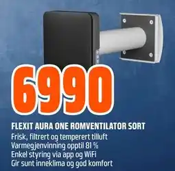 Obs Bygg FLEXIT AURA ONE ROMVENTILATOR SORT, NOK 6990 tilbud