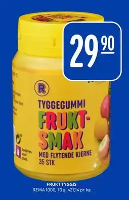Rema 1000 FRUKT TYGGIS, NOK 29.9 tilbud