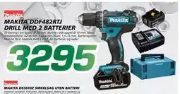 Coop Byggmix MAKITA DDF482RTJ DRILL MED 2 BATTERIER, NOK 3295 tilbud