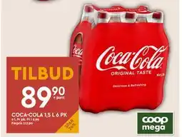 Coop Mega COCA-COLA 1,5 L 6 PK, NOK 89.9 tilbud