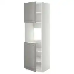 IKEA Metod Høyskap f ovn 2 dører/hylleplater, hvit/bodbyn grå, 60x60x200 cm tilbud