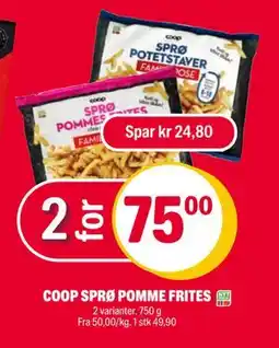 Coop Extra COOP SPRØ POMME FRITES, NOK 75 tilbud